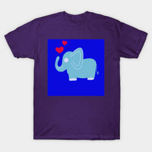 Cute little elephant with red hearts T-Shirt